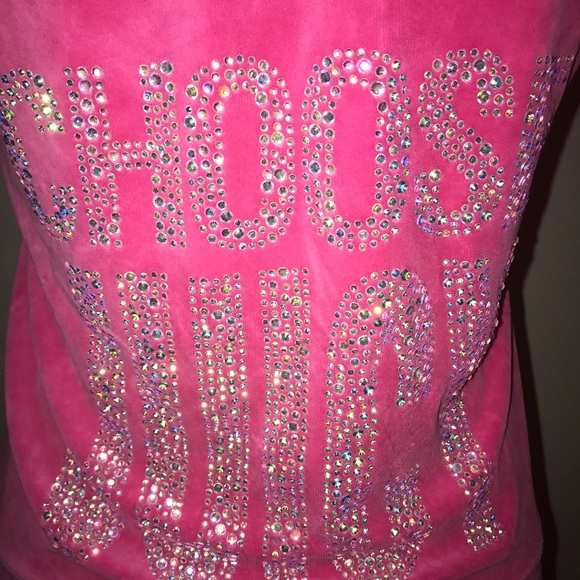Velour Rhinestone Juicy Couture Top - Picture 2 of 6